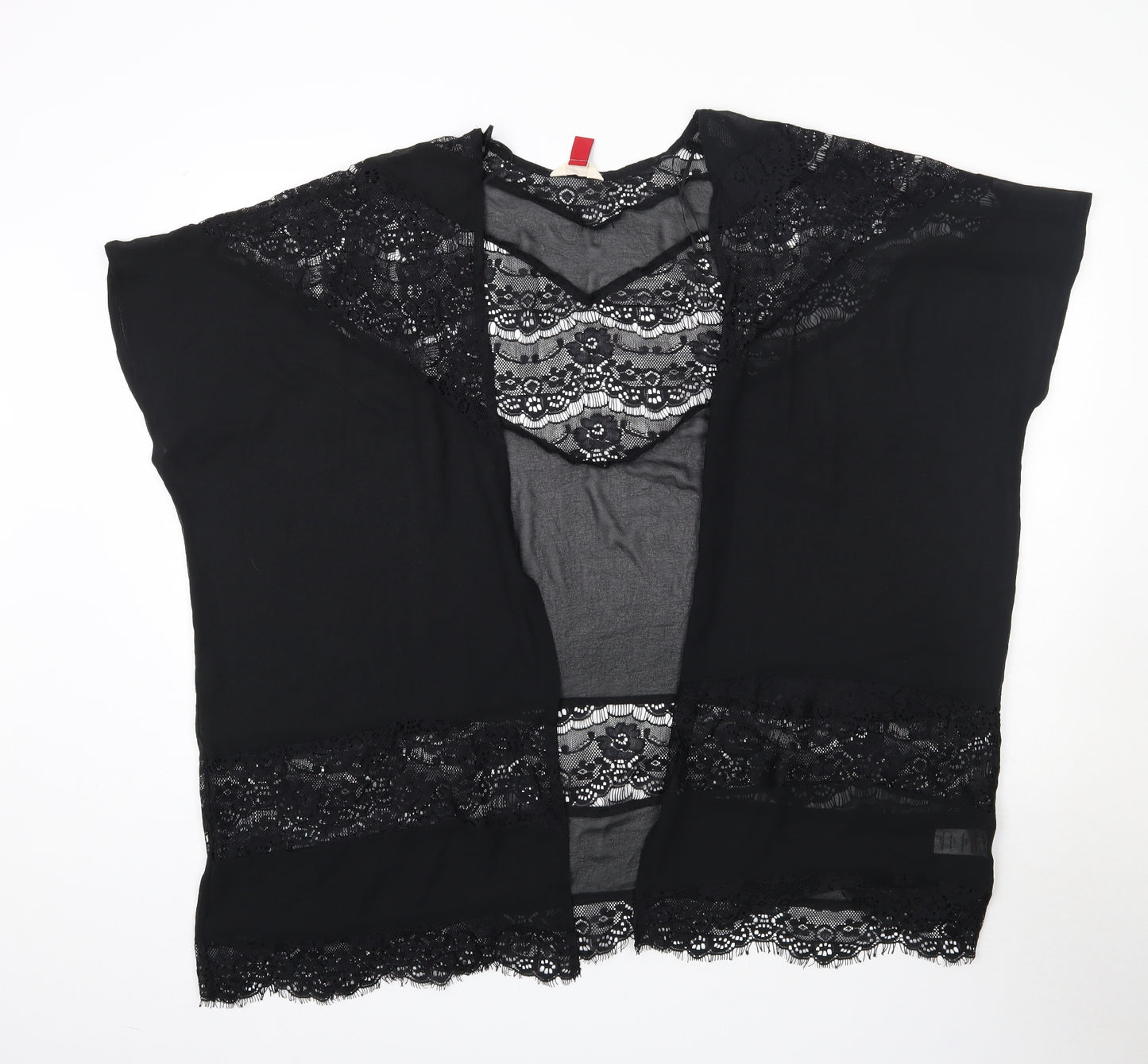 Matalan Womens Black   Kimono Jacket Size 10  - Lace detail