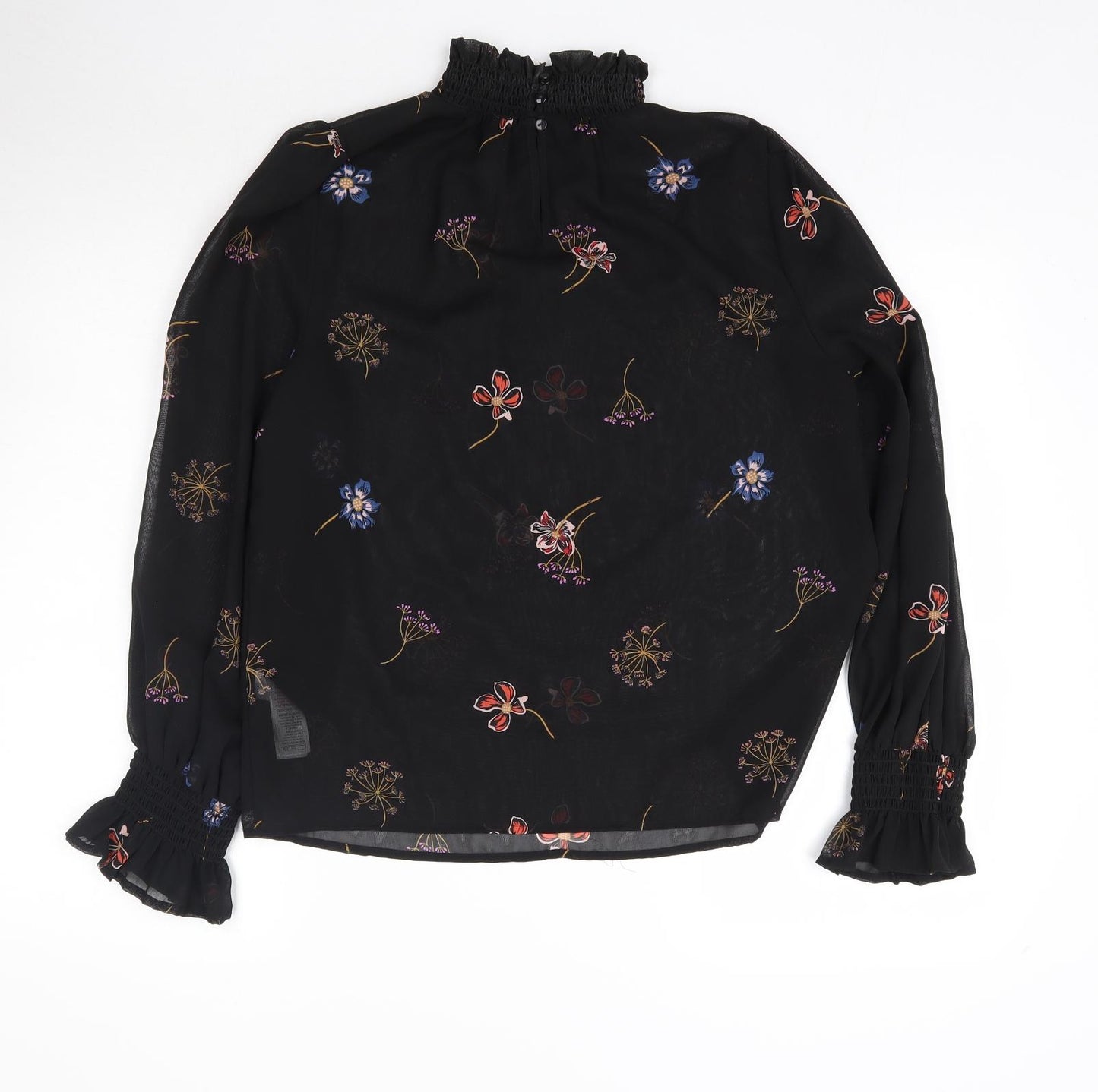 New Look Womens Black Floral  Basic Blouse Size 10