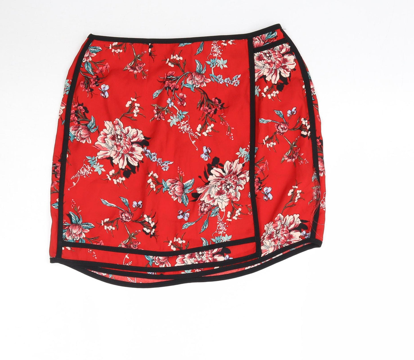 River Island Womens Red Floral  Mini Skirt Size 12