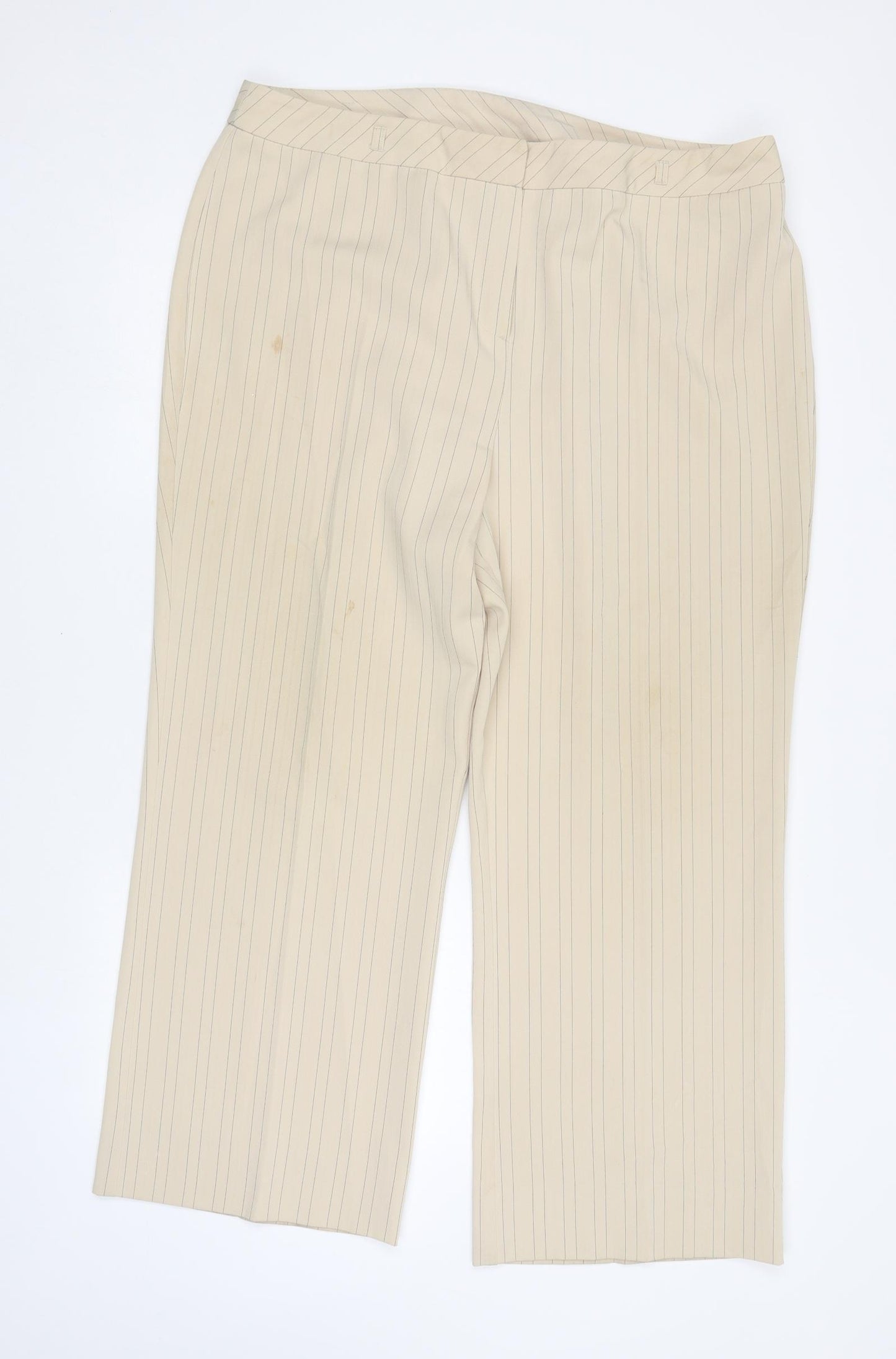 Berkertex Womens Ivory Striped  Trousers  Size 20 L27 in