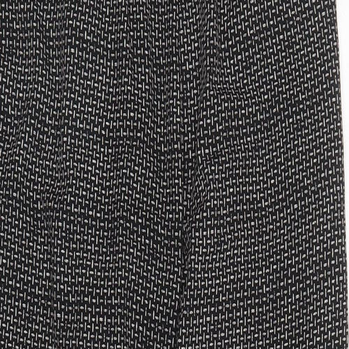 H&M Womens Black Herringbone  Trousers  Size 12 L27 in - Elastic Waist