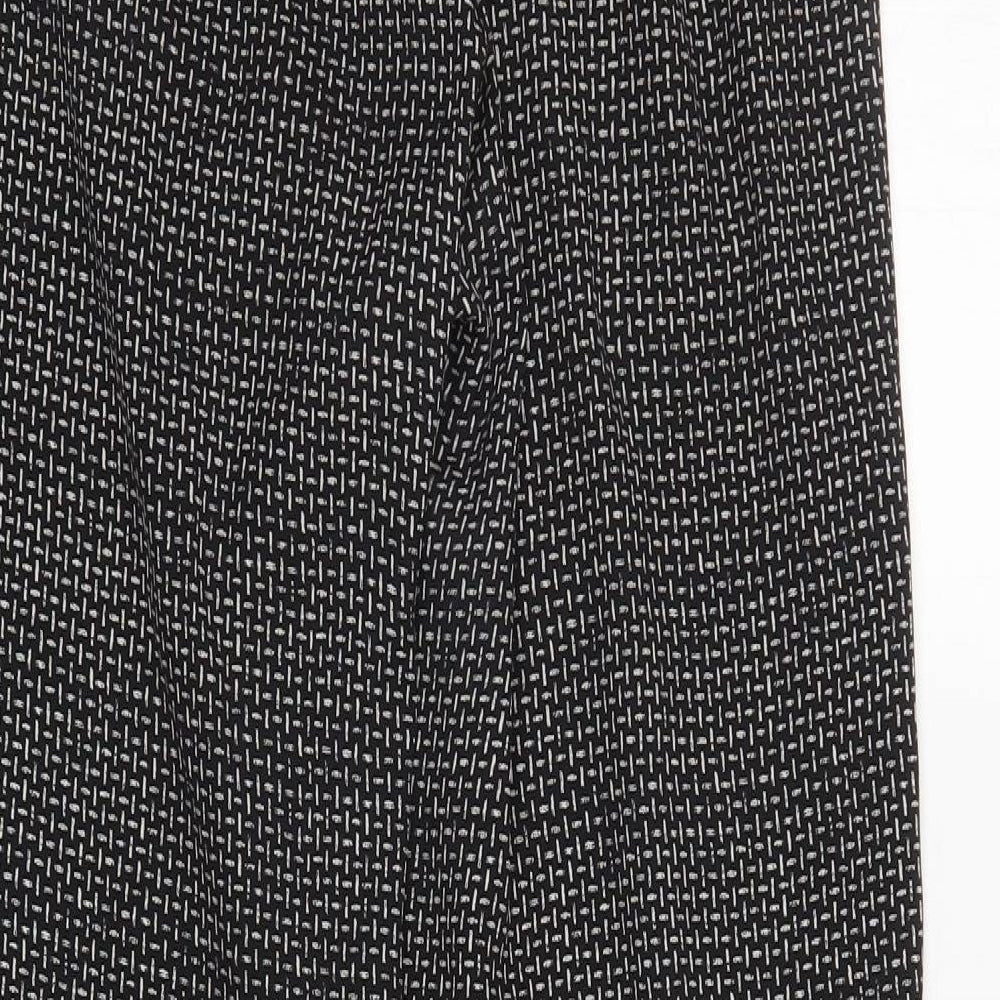 H&M Womens Black Herringbone  Trousers  Size 12 L27 in - Elastic Waist