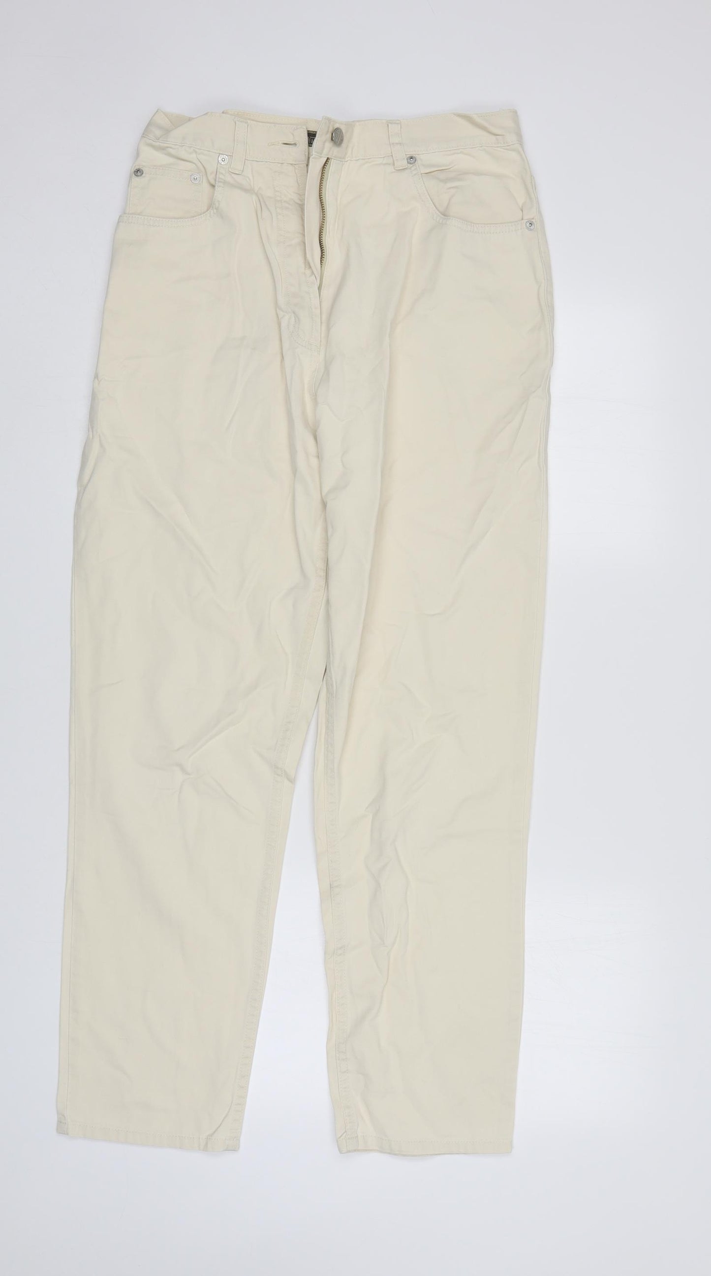 R I Clothing Womens Ivory   Straight Jeans Size 14 L29 in