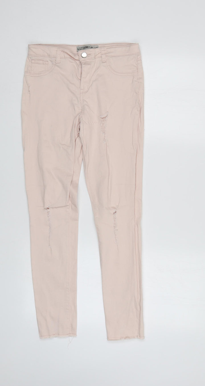 Denim & Co. Girls Pink Tapered Jeans Size 12-13 Years