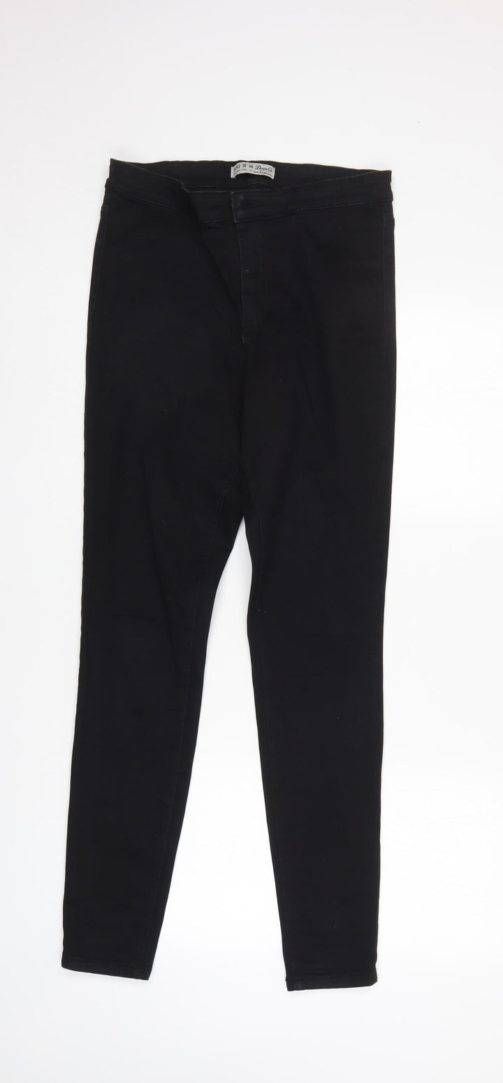 Denim & Co. Womens Black Tapered Jeans Size 14 L29 in