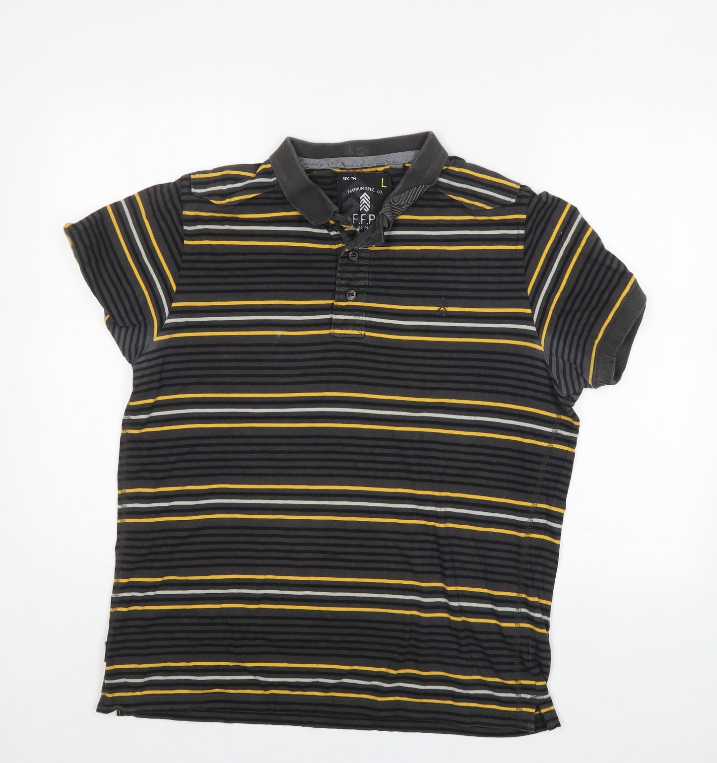 Fit For Purpose Mens Multicoloured Striped   Polo Size L