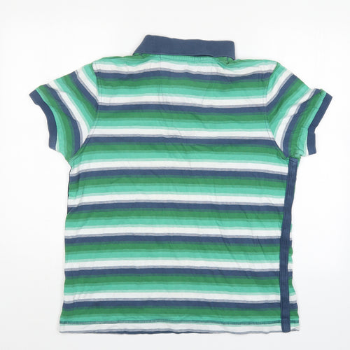 Duffer of St. George Mens Green Striped   Polo Size L