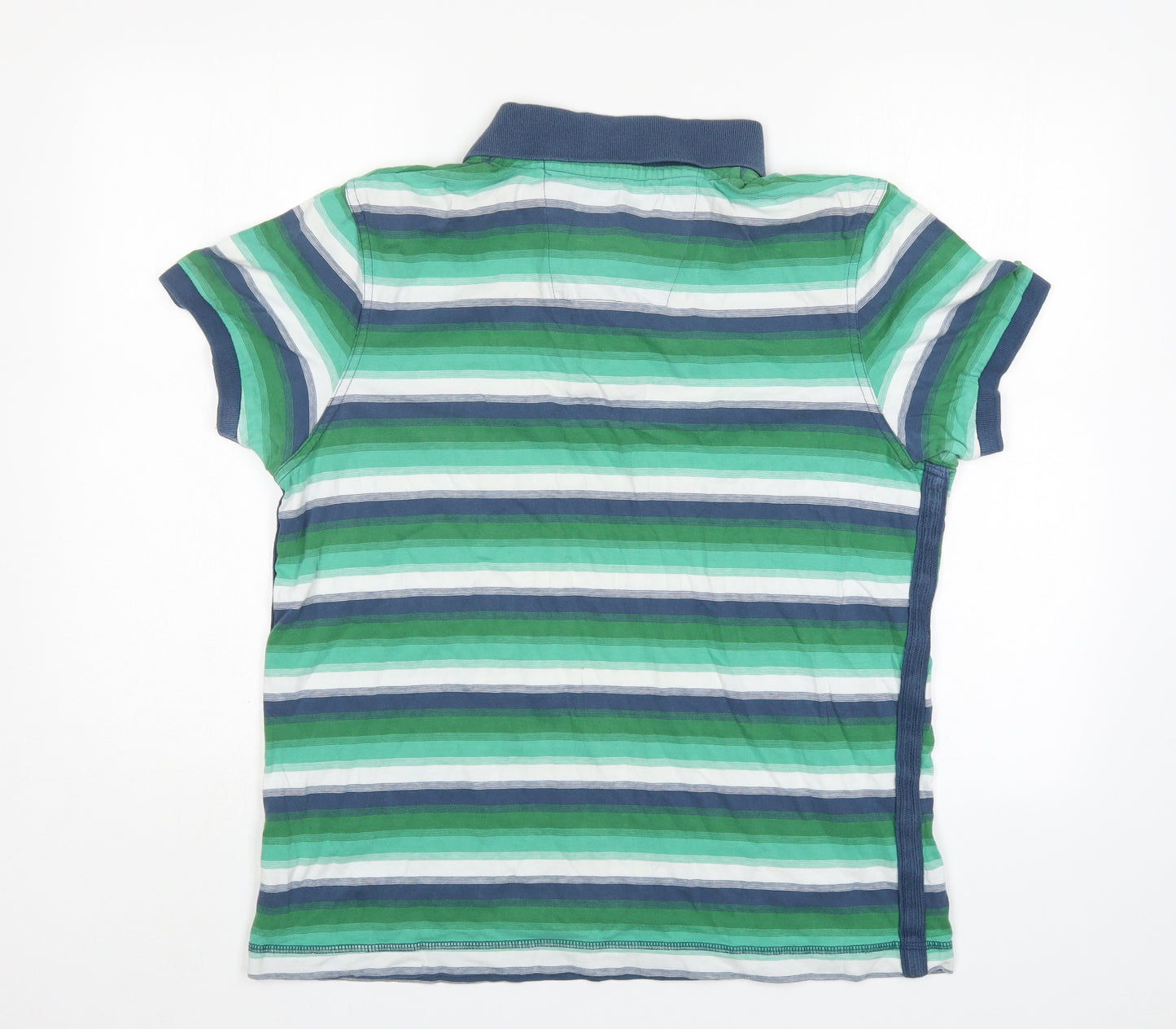 Duffer of St. George Mens Green Striped   Polo Size L