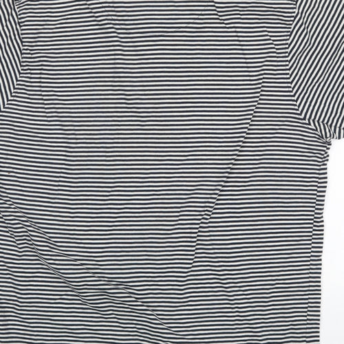 Brookhaven Mens Blue Striped   Polo Size XL