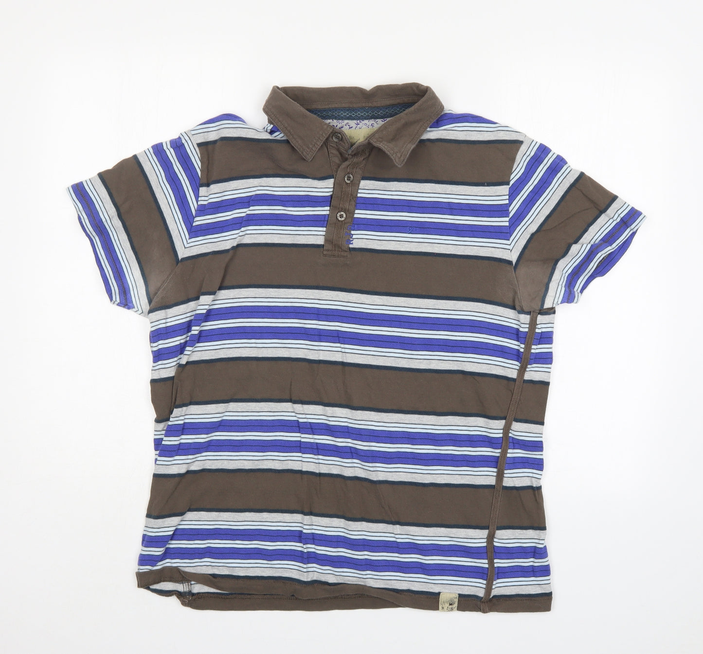 John Rocha Mens Multicoloured Striped   Polo Size L