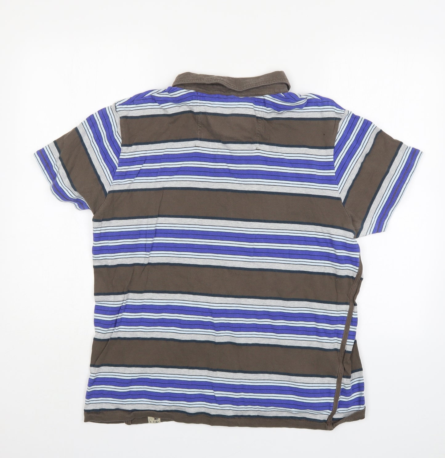 John Rocha Mens Multicoloured Striped   Polo Size L