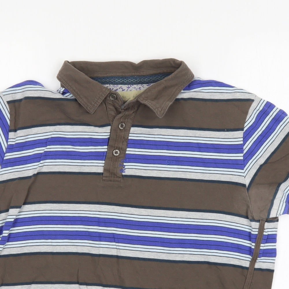 John Rocha Mens Multicoloured Striped   Polo Size L