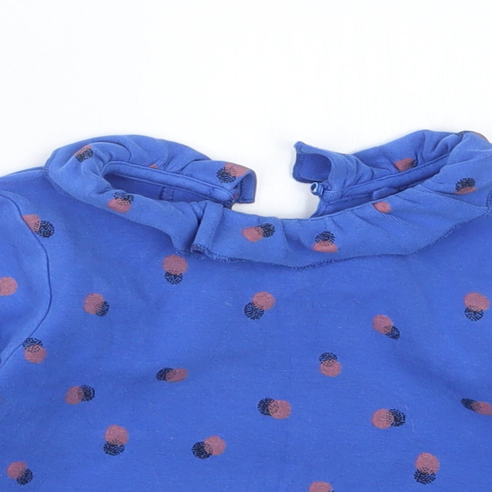 NEXT Girls Blue Geometric  Pullover Jumper Size 12-18 Months