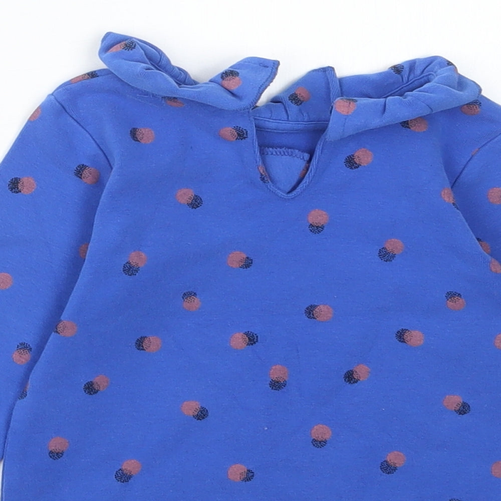 NEXT Girls Blue Geometric  Pullover Jumper Size 12-18 Months