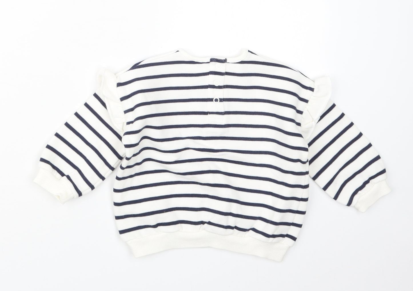 F&F Girls Blue Striped  Pullover Jumper Size 12-18 Months