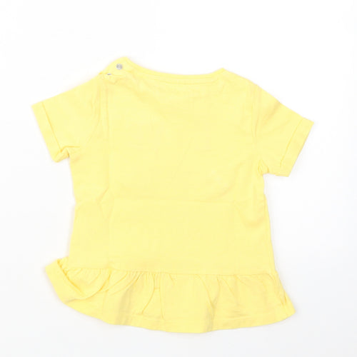 Tesco Girls Yellow   Basic T-Shirt Size 12-18 Months  - Little Miss Sunshine