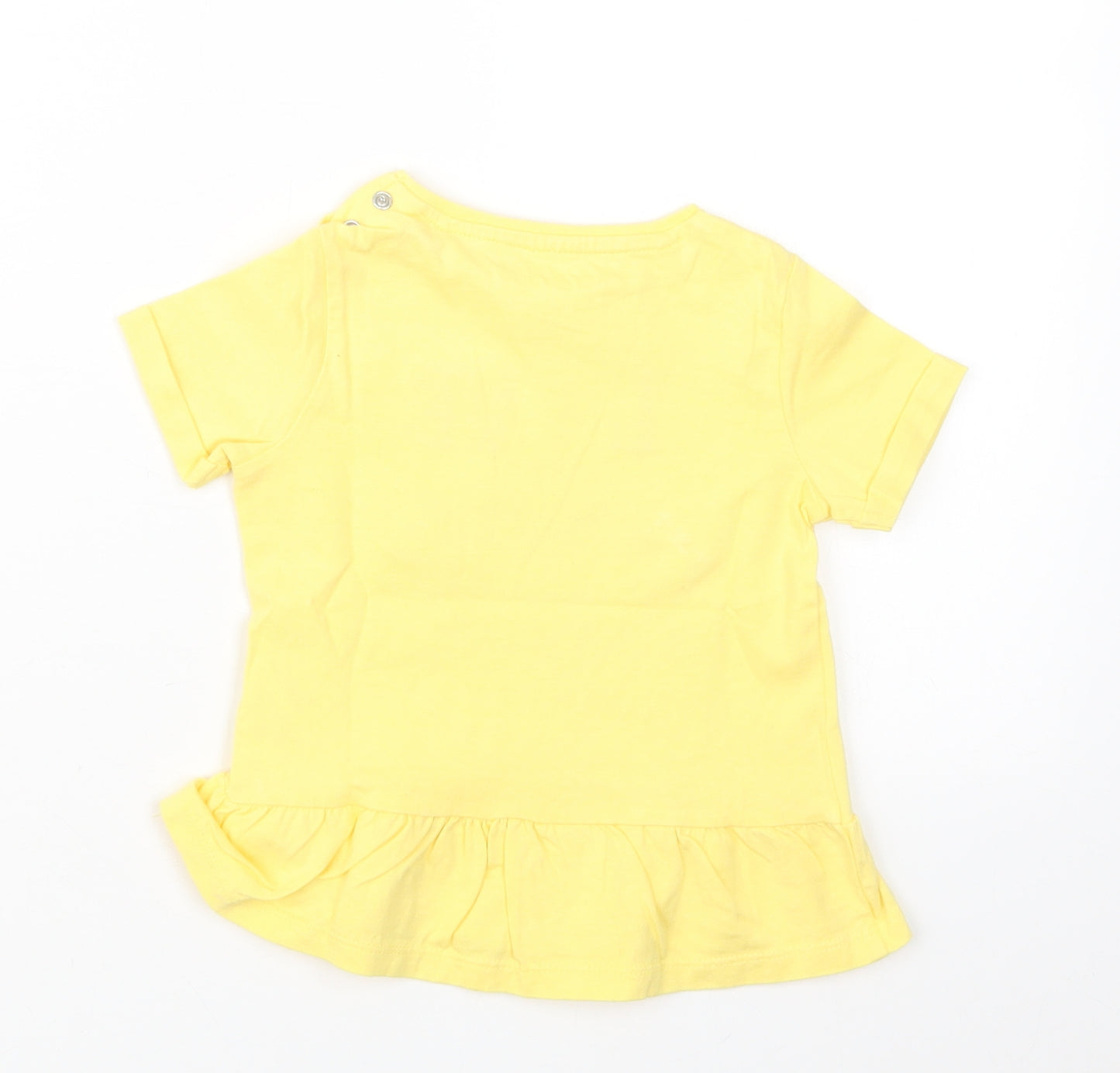 Tesco Girls Yellow   Basic T-Shirt Size 12-18 Months  - Little Miss Sunshine