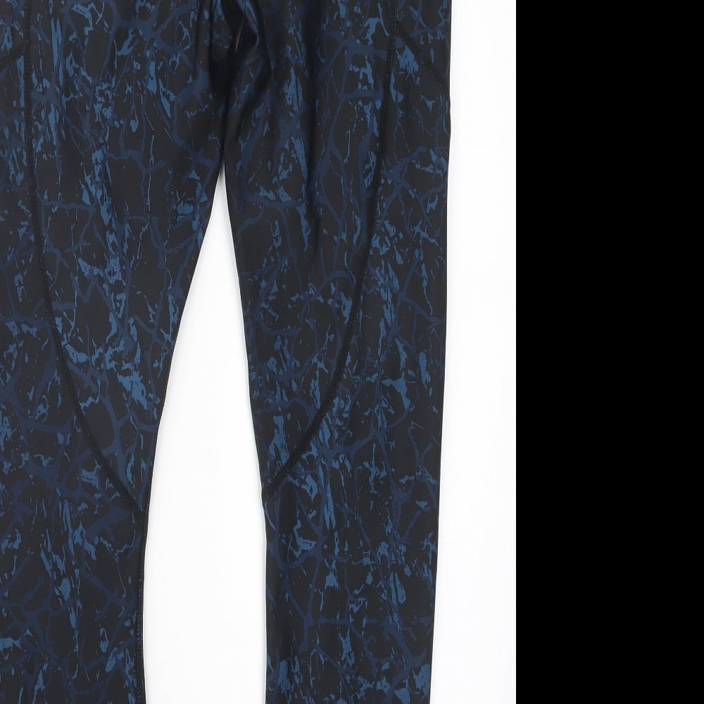 Matalan Womens Blue Geometric  Capri Leggings Size 12 L27 in