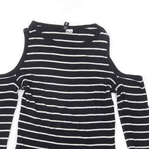 Divided by H&M Womens Black Striped  Pullover Jumper Size S