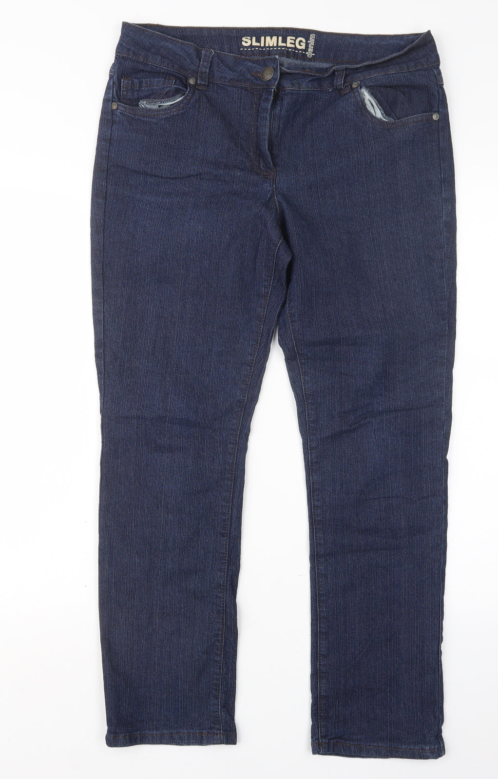 Debenhams Womens Blue  Denim Straight Jeans Size 14 L26.5 in