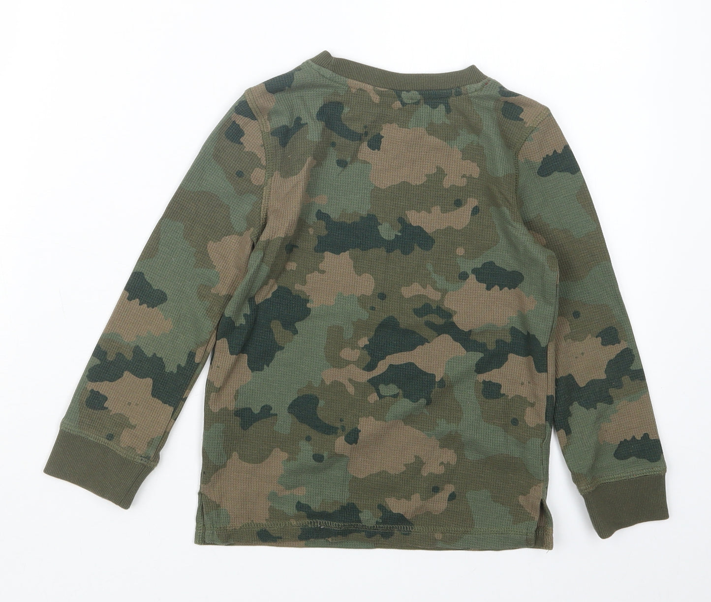M&Co Boys Green Camouflage  Pullover Jumper Size 5-6 Years