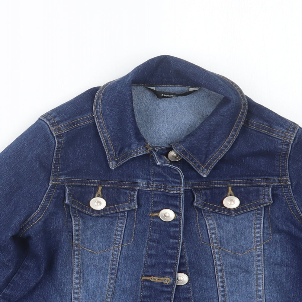 George Girls Blue  Denim Jacket  Size 7-8 Years