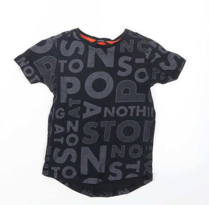 George Boys Black Geometric Basic T-Shirt Size 4-5 Years