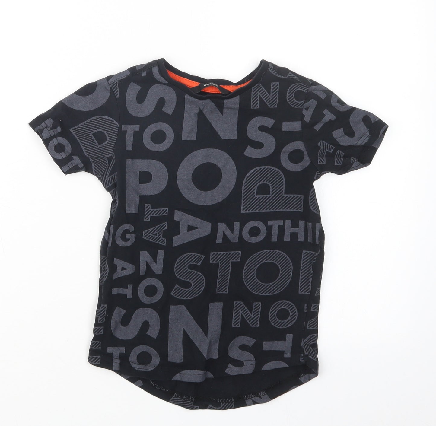 George Boys Black Geometric  Basic T-Shirt Size 4-5 Years