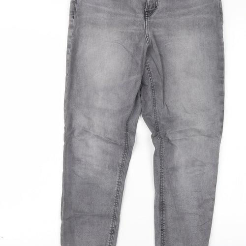 Topshop Womens Grey  Denim Straight Jeans Size 26 in L26 in