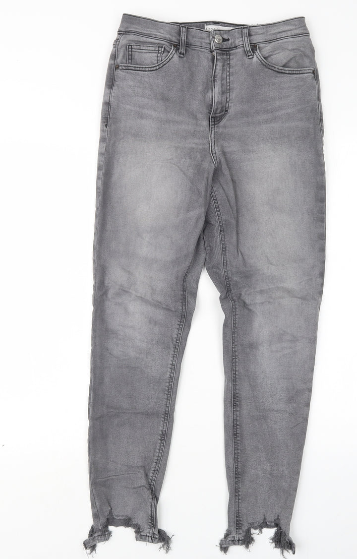 Topshop Womens Grey Denim Straight Jeans Size 26 in L26 in