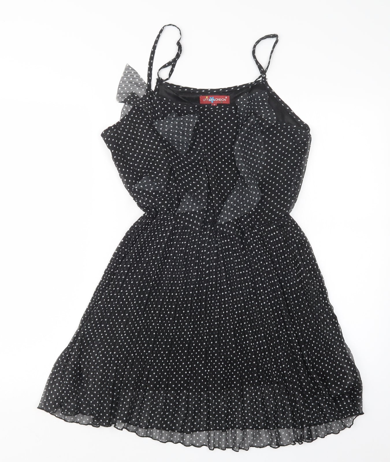 Uttam London Womens Black Polka Dot  Mini  Size S