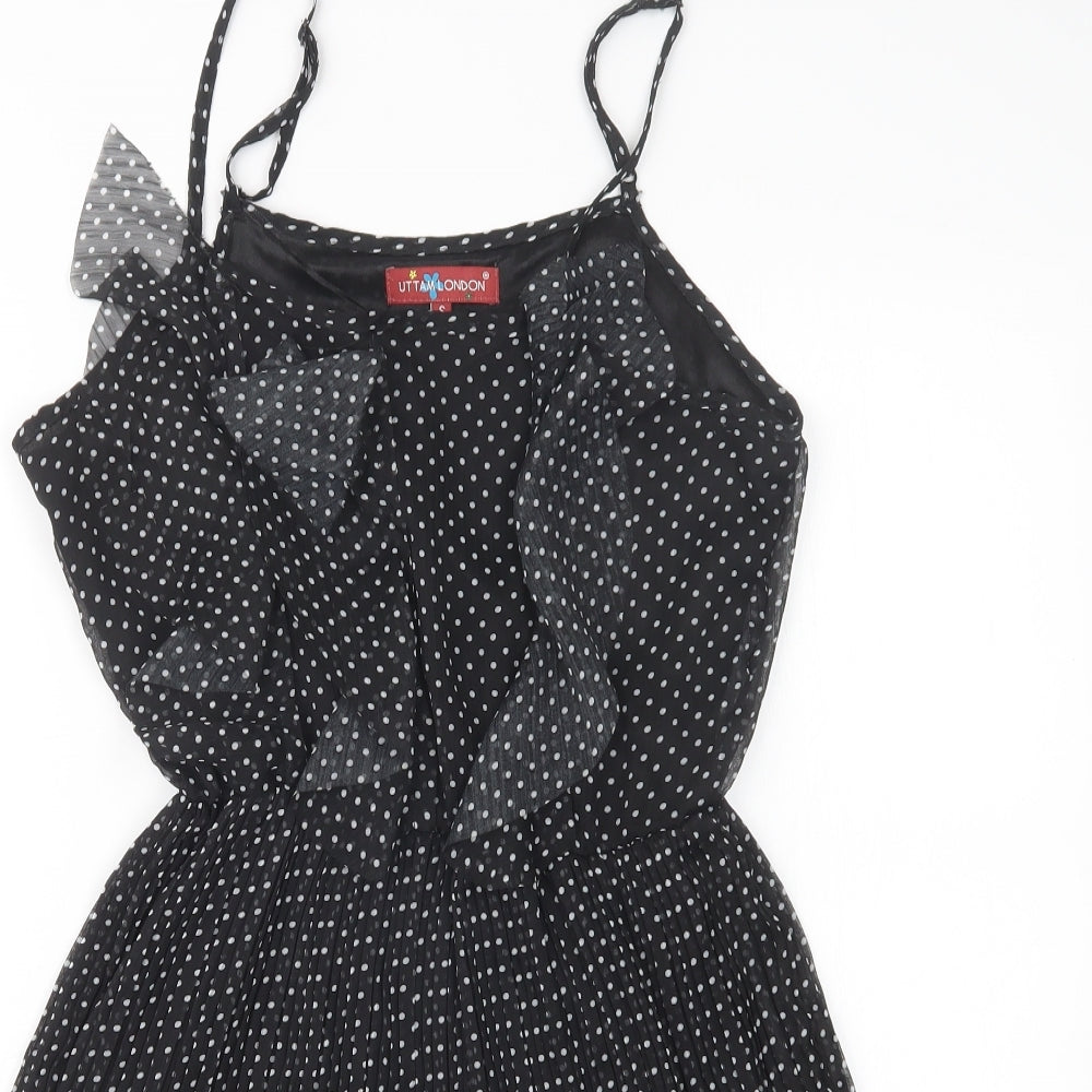 Uttam London Womens Black Polka Dot  Mini  Size S