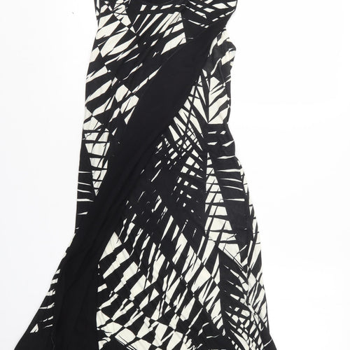 Oasis Womens Black Geometric  T-Shirt Dress  Size S