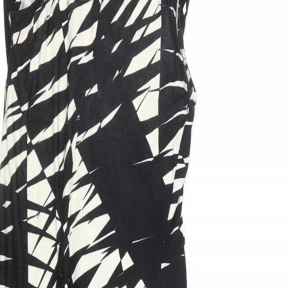 Oasis Womens Black Geometric  T-Shirt Dress  Size S