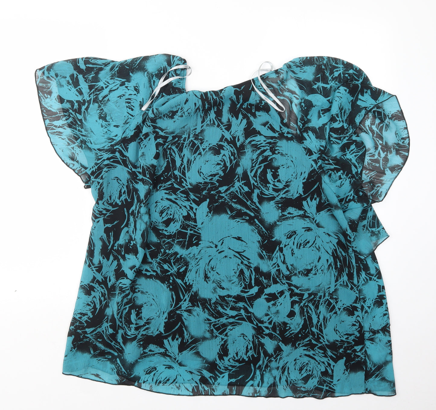 Rogers + Rogers Womens Blue Geometric  Basic Blouse Size 26