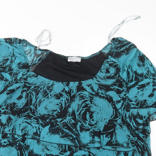 Rogers + Rogers Womens Blue Geometric  Basic Blouse Size 26