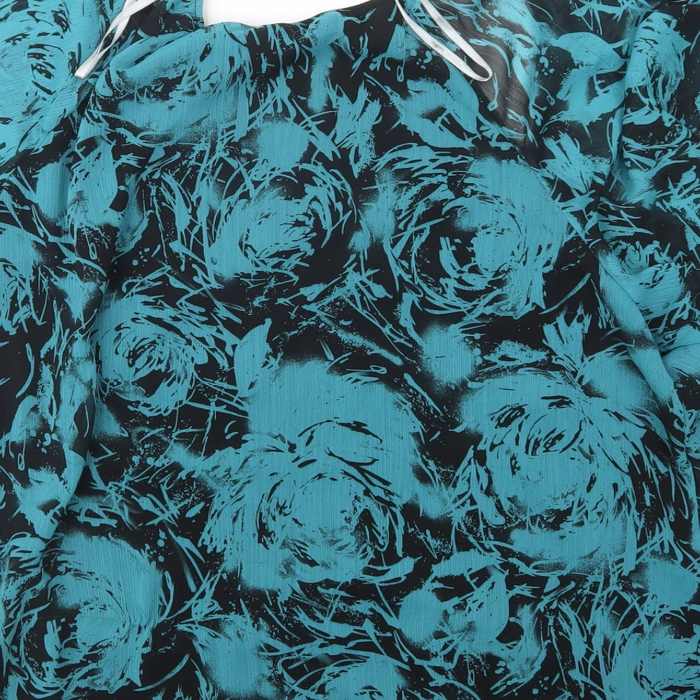 Rogers + Rogers Womens Blue Geometric  Basic Blouse Size 26