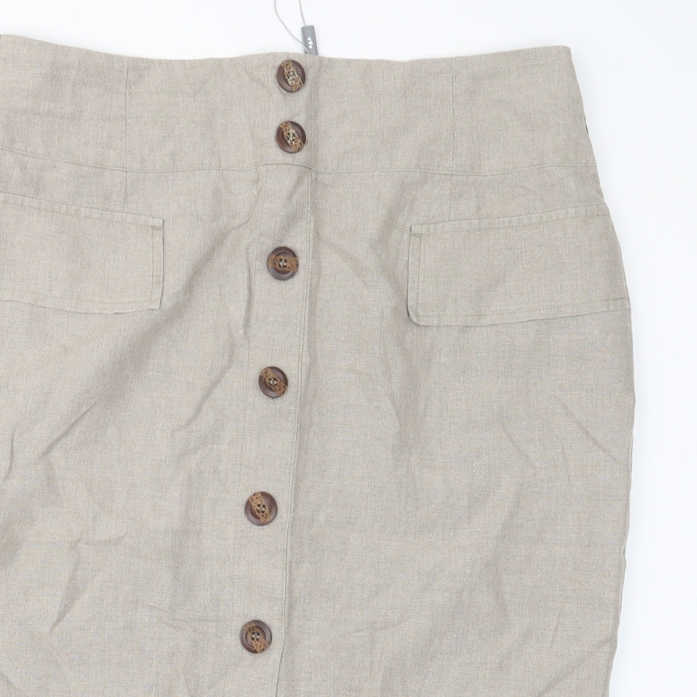 Per Una Womens Beige   Straight & Pencil Skirt Size 18