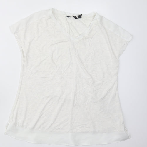 Halston Womens White   Basic T-Shirt Size XS
