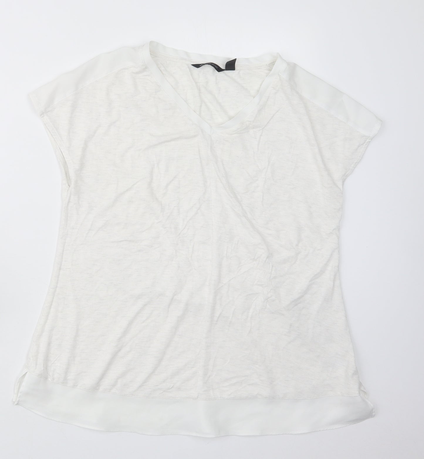 Halston Womens White   Basic T-Shirt Size XS
