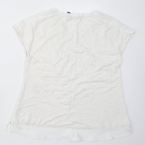 Halston Womens White   Basic T-Shirt Size XS
