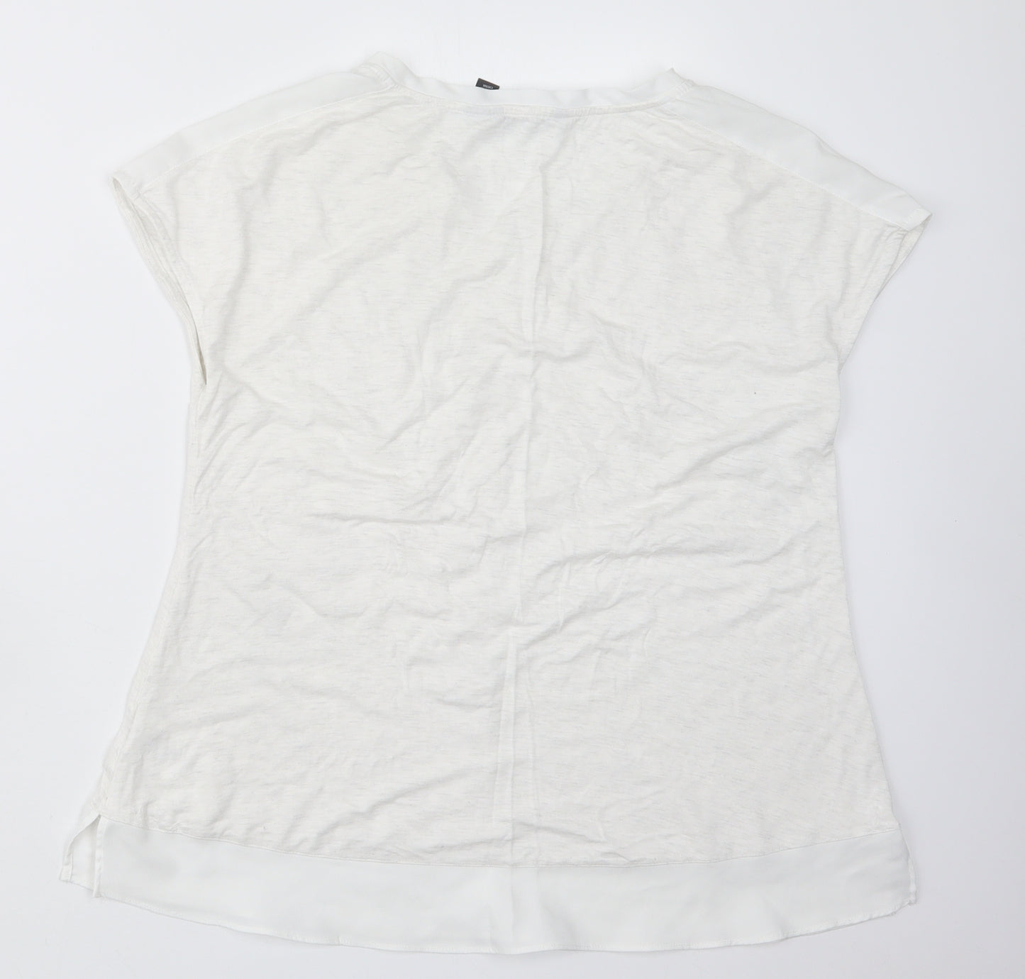 Halston Womens White   Basic T-Shirt Size XS