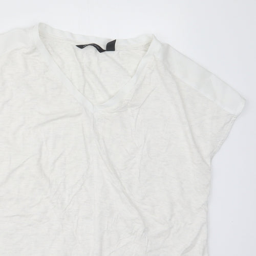 Halston Womens White   Basic T-Shirt Size XS