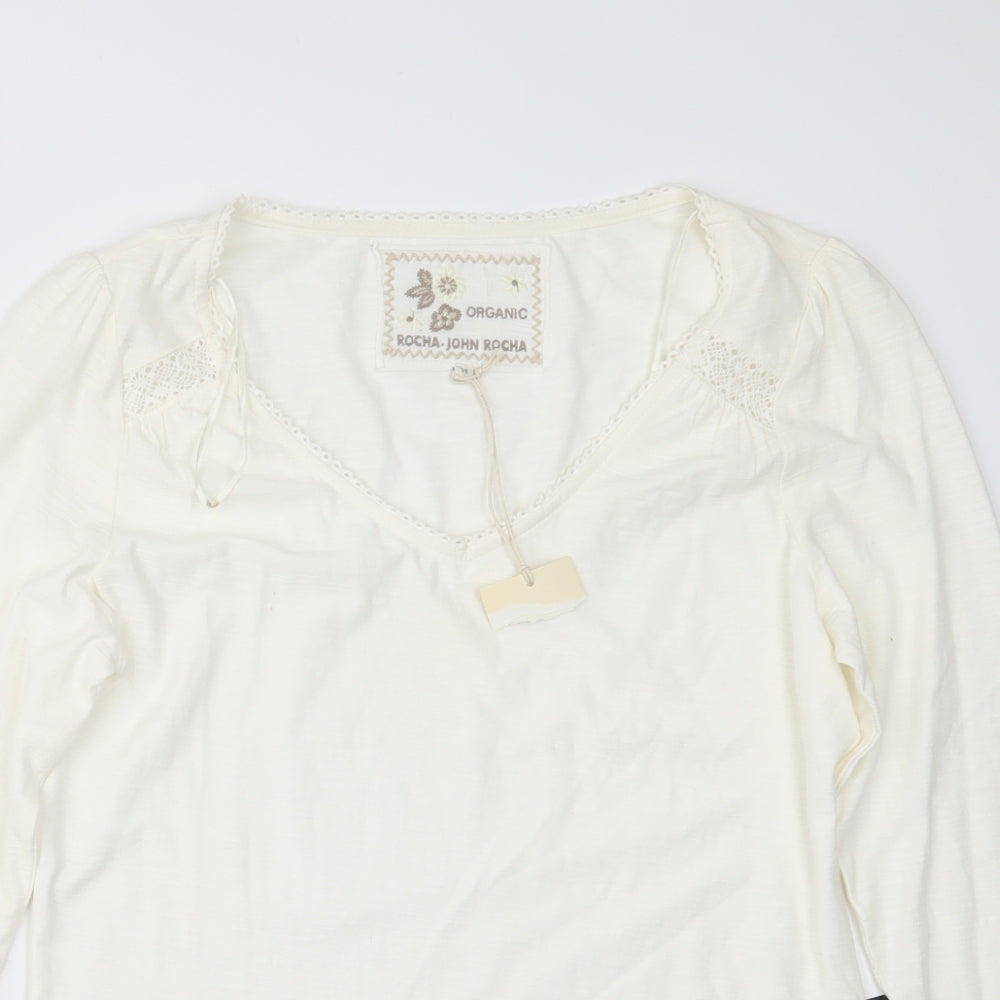 Rochas Womens Ivory   Basic T-Shirt Size 14