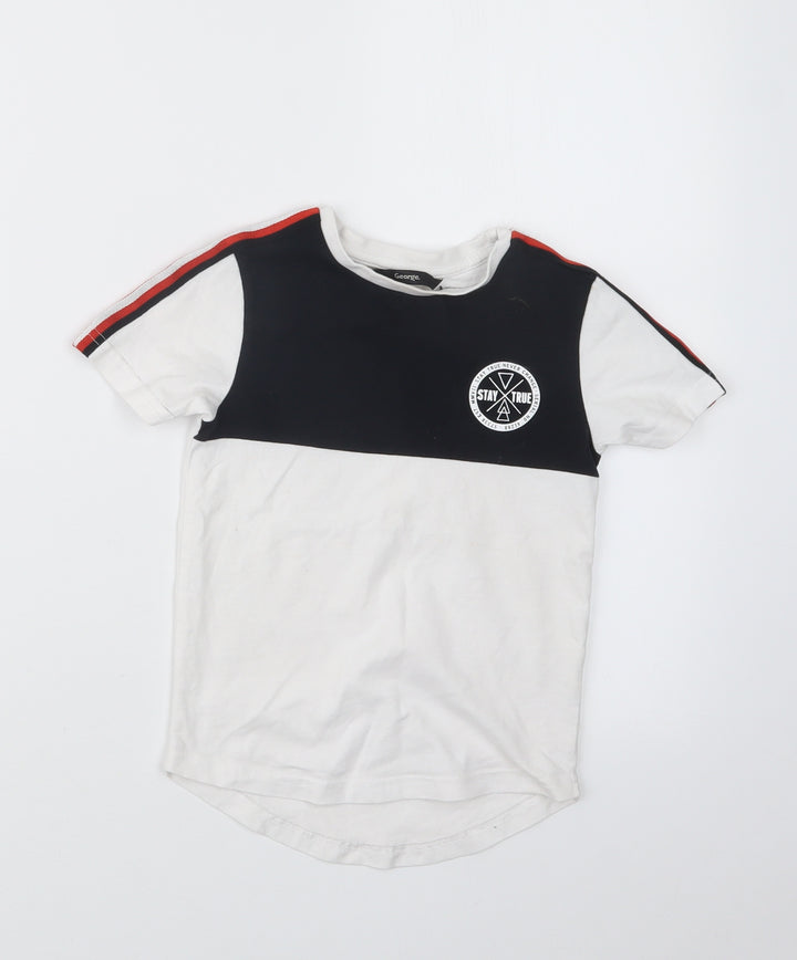 George Boys White   Basic T-Shirt Size 4-5 Years