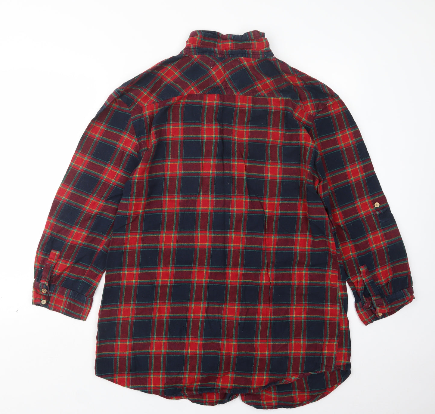 Love to Lounge Womens Red Check  Basic Button-Up Size 16