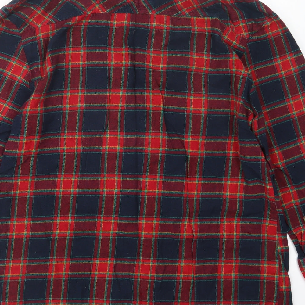 Love to Lounge Womens Red Check  Basic Button-Up Size 16