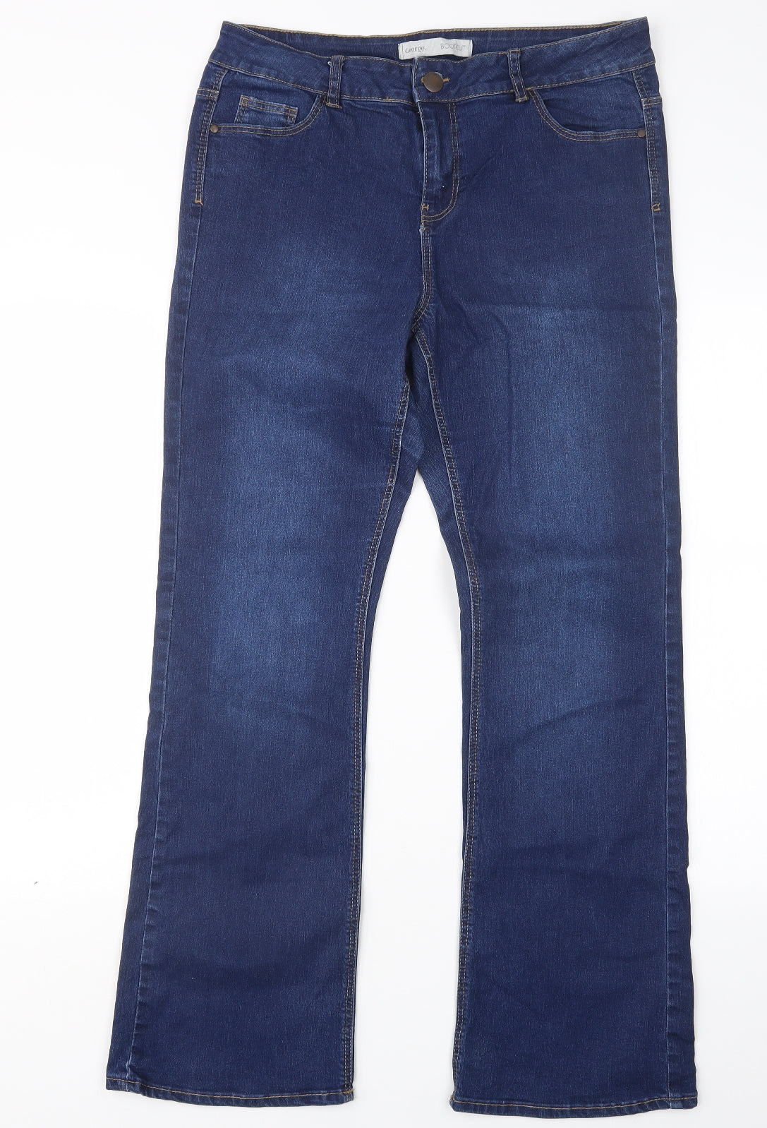 George Womens Blue  Denim Bootcut Jeans Size 14 L30 in