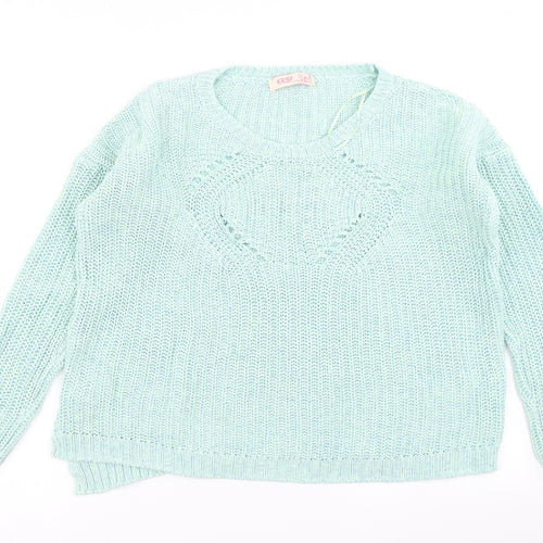 Krisp Womens Green  Knit Pullover Jumper Size 10
