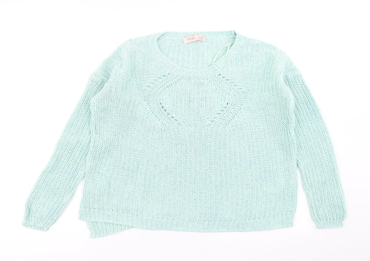 Krisp Womens Green Knit Pullover Jumper Size 10